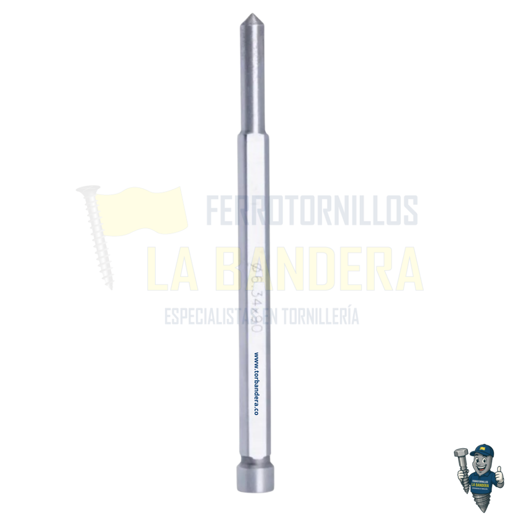 PILOTO CORTO BROCA ANULAR 1/4" (6.34mm) X 90mm PARA BROCAS DE 1" ELITE EPBA634C