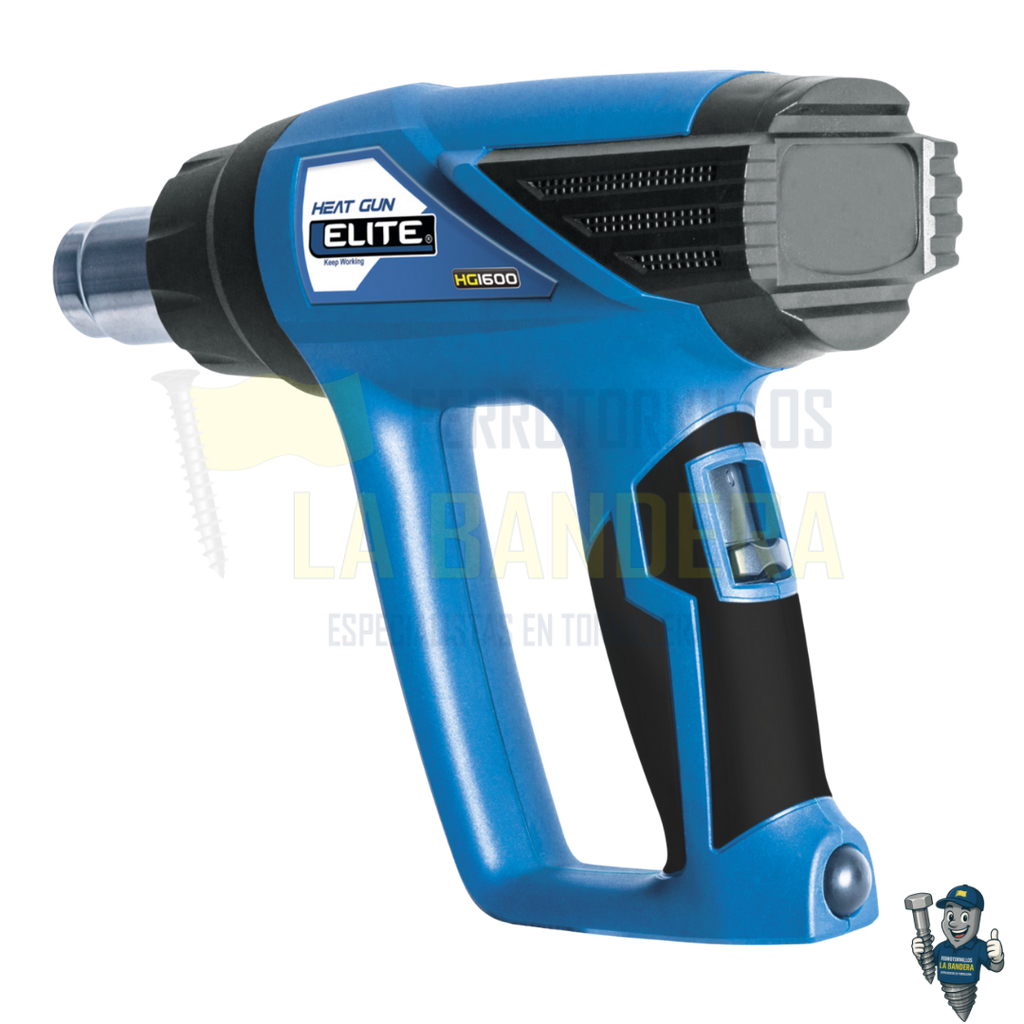 [55HG1600] PISTOLA DE CALOR 50°-550° AJUSTABLE 3RANGOS 1600W 110V-60HZ ELITE HG1600