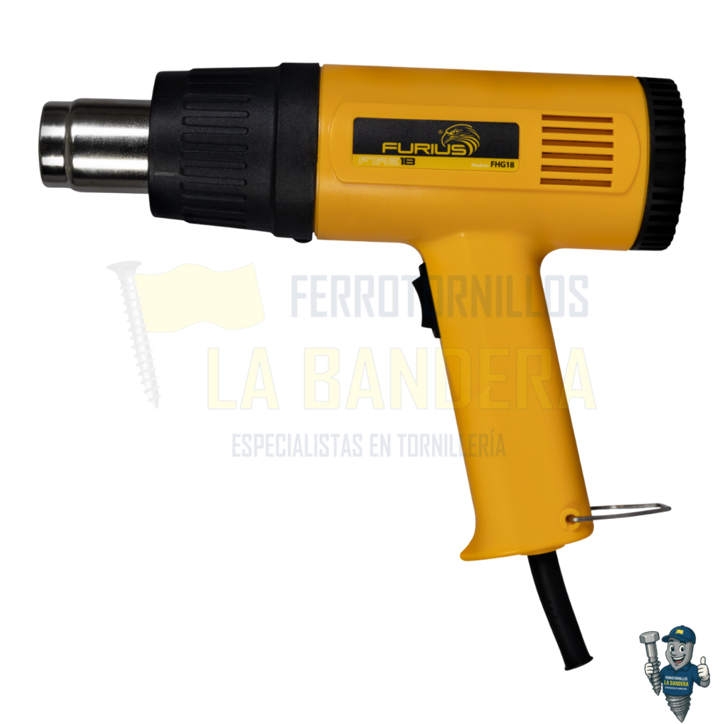 PISTOLA DE CALOR 50°-630° 1800W FURIUS FHG18