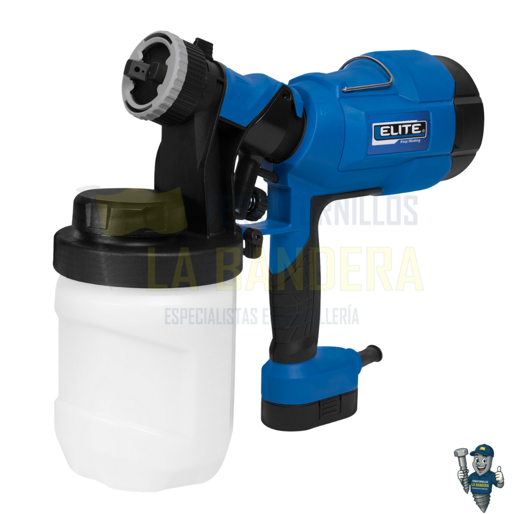 [55SP500] PISTOLA DE PINTURA ELECTRICA 500W CAUDAL 900ML/MIN CONTENEDOR 1200ML ELITE SP500