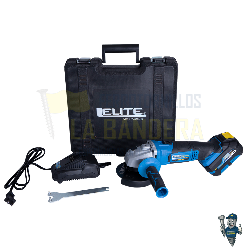 Pulidora inalámbrica 4 1/2" 20V 1 batería 4Ah Elite XAG20