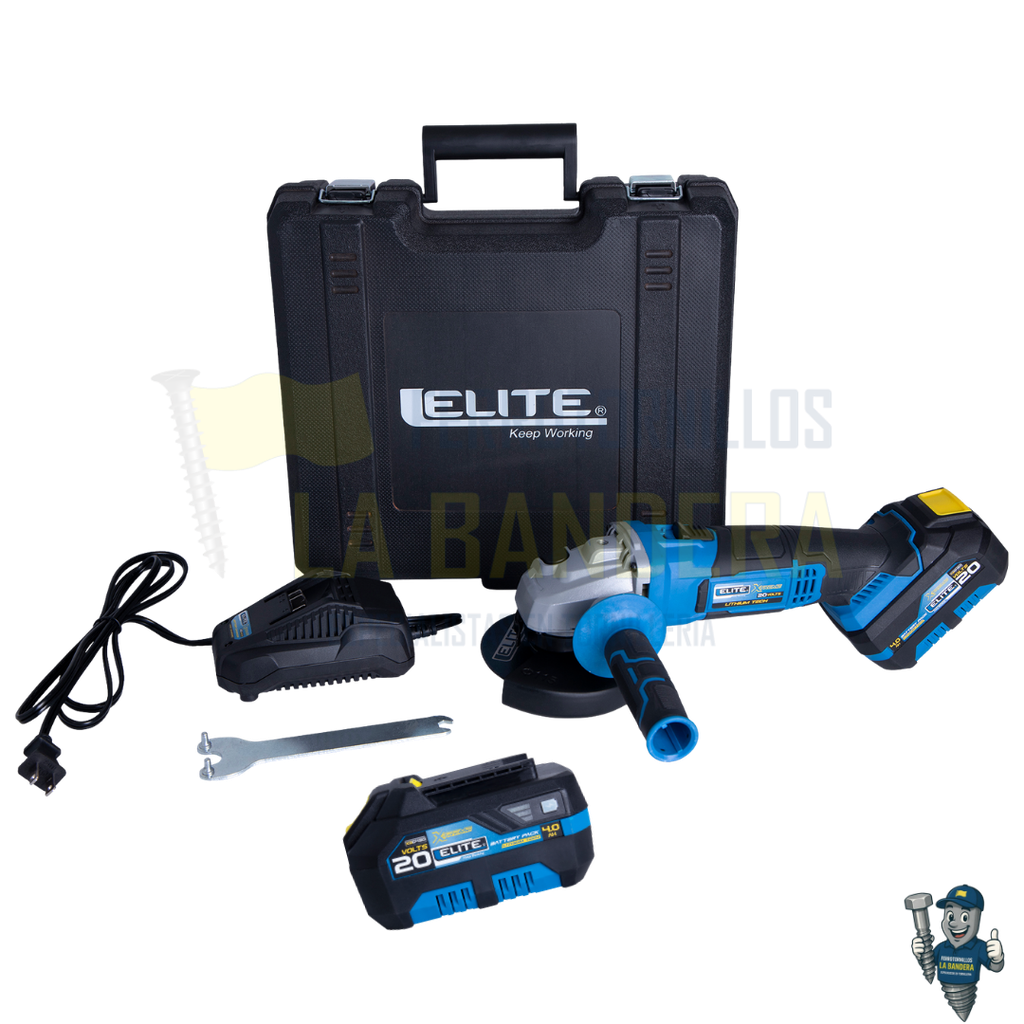 PULIDORA INALAMBRICA 4, 1/2" 20V CON DOS BATERIAS Y CARGADOR ELITE XAG20-BATKIT