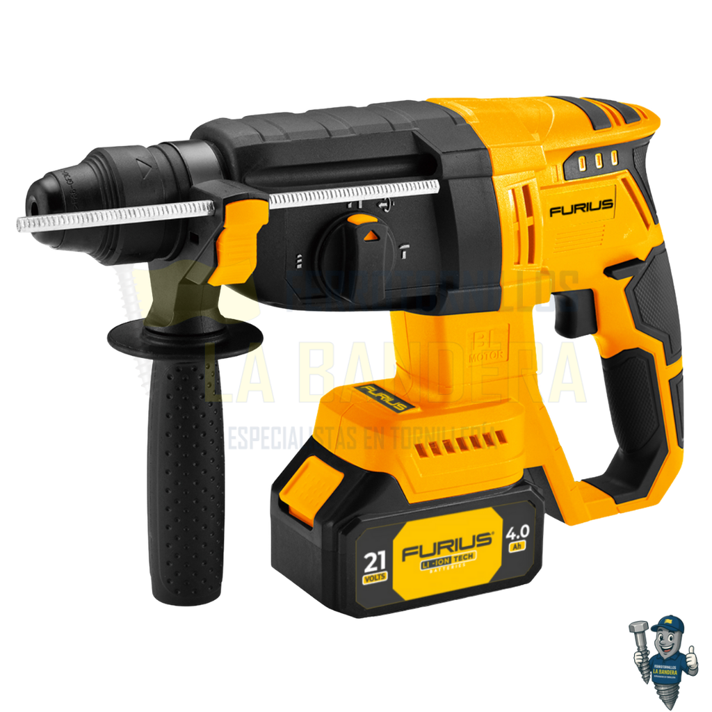 ROTOMARTILLO INALA. SDS PLUS 26mm 21V 1 BATERIA 4.0AH CARGADOR FURIUS FRM21B