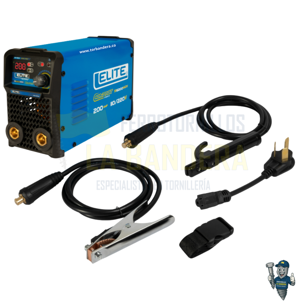 SOLDADOR INVERSOR ARC 200 COMPACT 110/220V-200A ELITE SI6200MDV