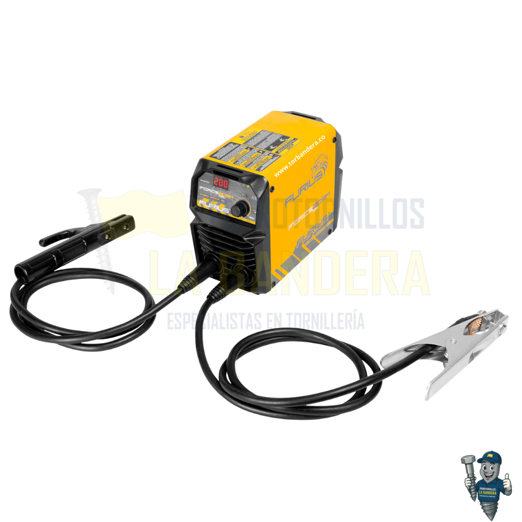 SOLDADOR INVERSOR FORCE 203 CELLULOSIC MINI-200A 110/220V FURIUS FW203MCEL