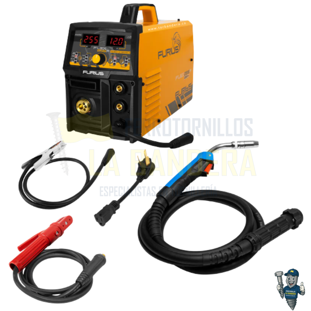 SOLDADOR INVERSOR MULTIPROCESO 110/220V 250A MIG PULSADO FLEX 255 FURIUS FW255P