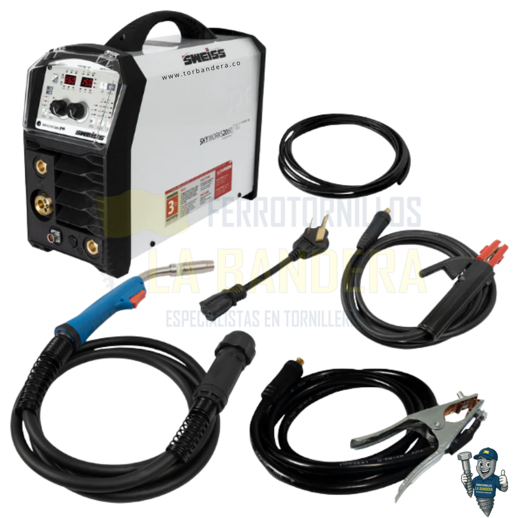SOLDADOR INVERSOR MULTIPROCESO SKYWORKS 2060NX 200A 110/220V SWEISS SWW2060N