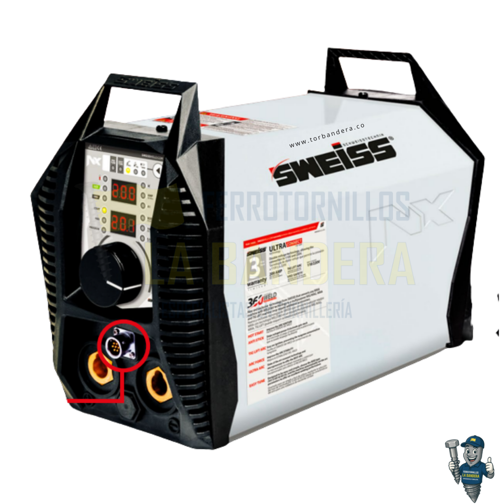 SOLDADOR INVERSOR SKYMAX 2040 NX 200A ULTRACONNECT 110/220V SWEISS SWA2040N