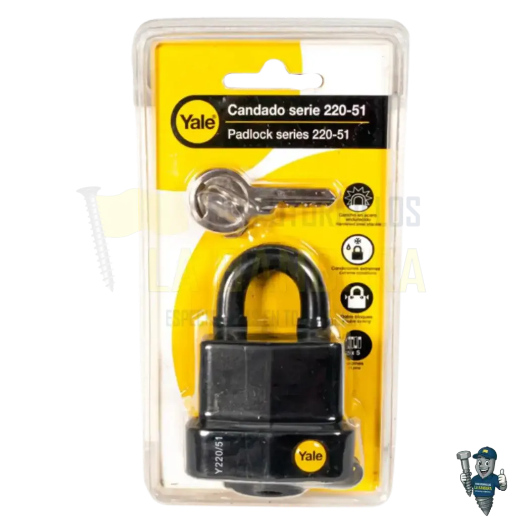 [36YL8815] CANDADO LAMINADO INTEMPERIE SERIE 220 51mm EN BLISTER YALE 8815                 