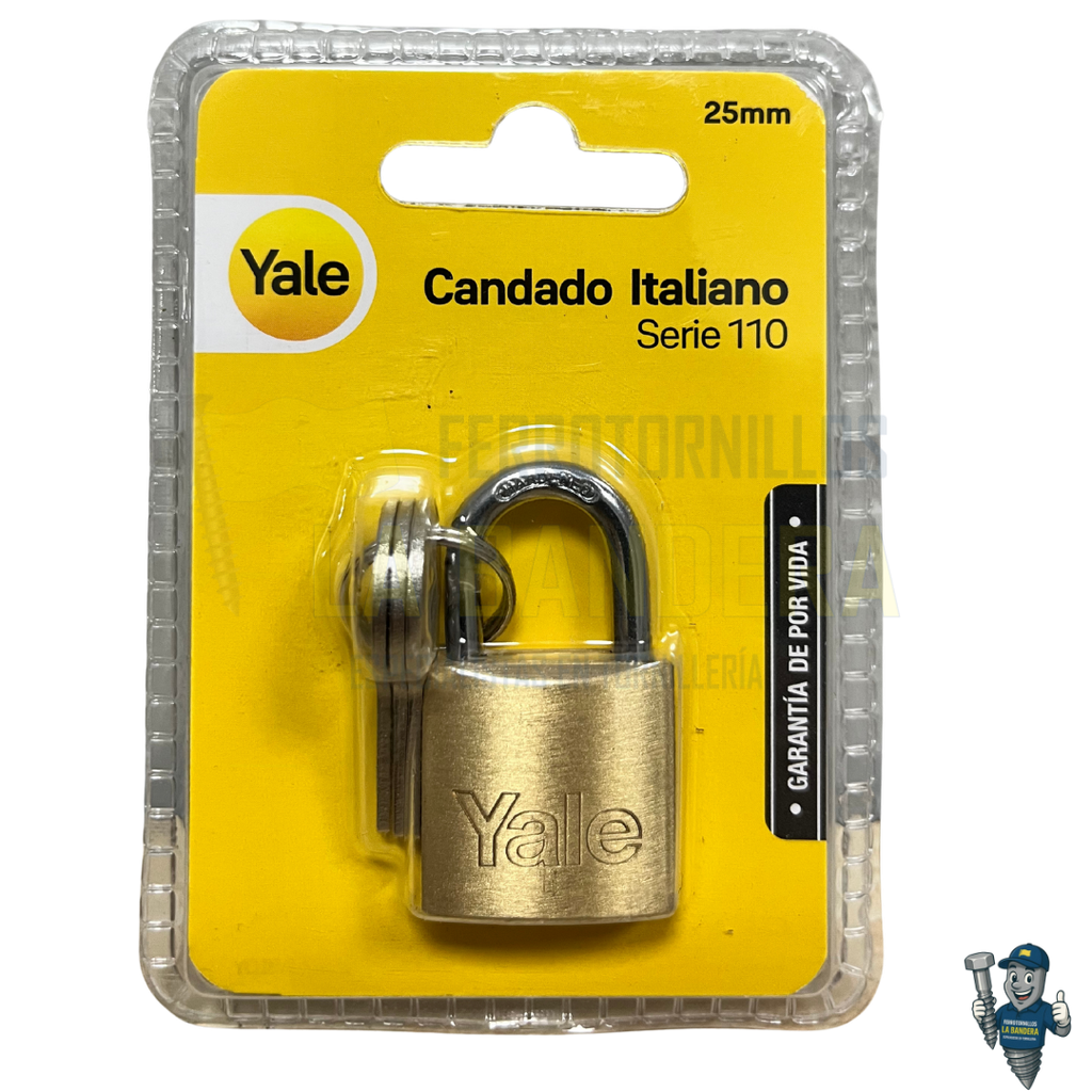 [36YL10564] CANDADO TIPO ITALIANO SERIE 110 25mm EN BLISTER YALE 10564                      