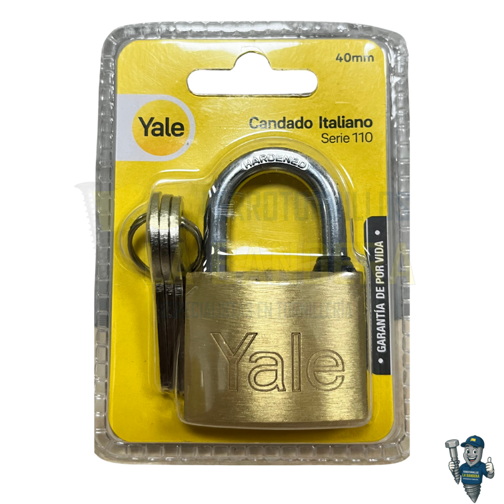 [36YL1107] CANDADO TIPO ITALIANO SERIE 110 40mm EN BLISTER YALE 1107                       