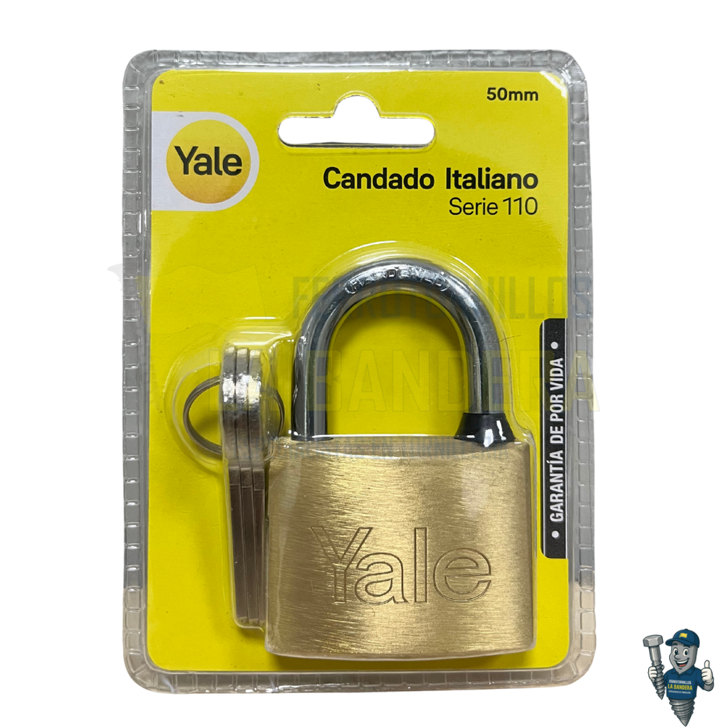 [36YL1108] CANDADO TIPO ITALIANO SERIE 110 50mm EN BLISTER YALE 1108                       