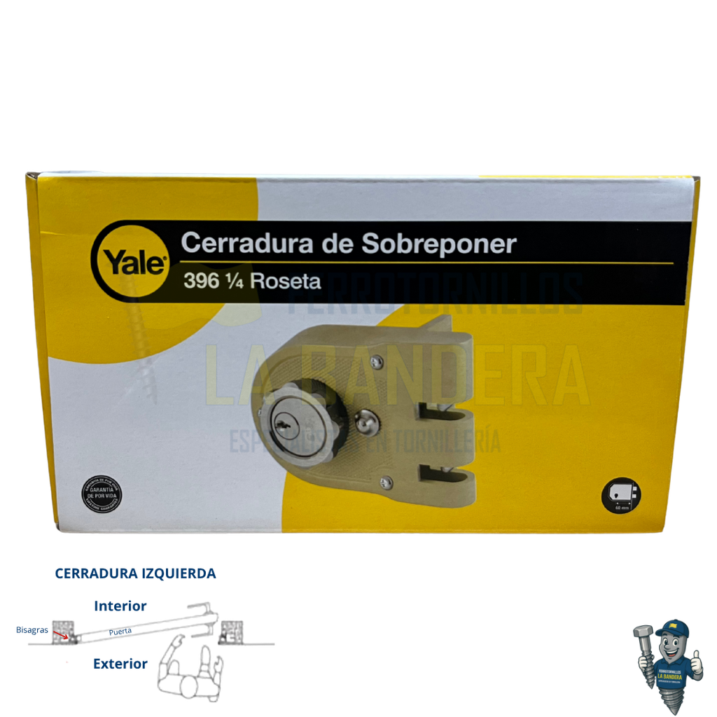 CERRADURA ANTIPALANCA CON ROSETA IZQUIERDA 396-60 SIR YALE 3026                 
