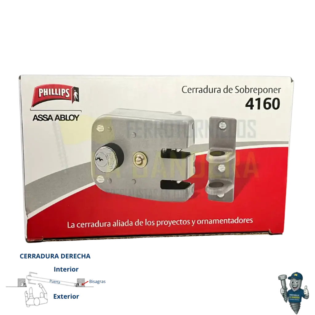 CERRADURA ANTIPALANCA DERECHA 4160 SD YALE PHILLIPS 12162                       