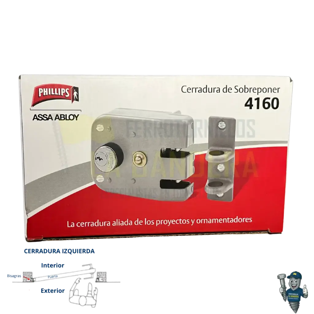 [36YL12163] Cerradura antipalanca izquierda 4160 SI Yale Phillips 12163