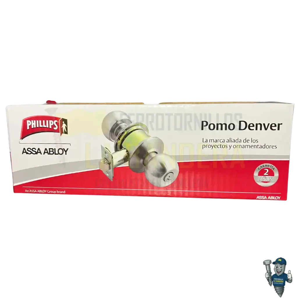 CERRADURA POMO DENVER CILIN. ALCOBA INOX. YALE PHILLIPS 6746                    