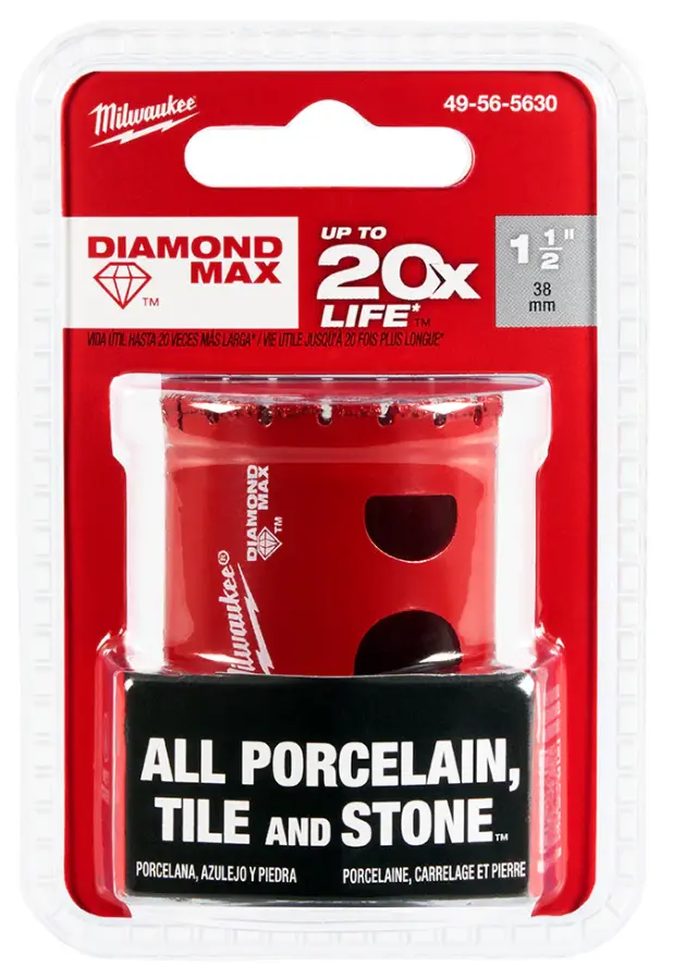 [5649565630] SIERRA COPA DIAMANTADA VIDRIO/PORCELANA 1, 1/2" (38mm) MILWAUKEE 49-56-5630     