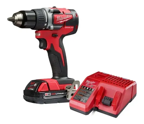 TALADRO PERCUTOR INALAMBRICO 1/2 M18 1 BATERIA 2AH + CARG. MILWAUKEE 2802-21CT