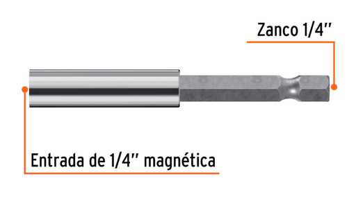 [4811869] ADAPTADOR PUNTA MAGNET. 1/4" X 70mm TRUPER 11869 PUDE-9070