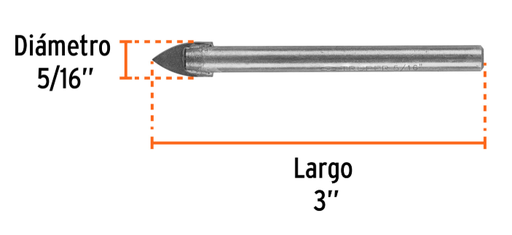 [4811703] BROCA VIDRIO 5/16 (8mm) X 3" TRUPER 11703 BVI-5/16