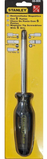 [3366806] DESTORNILLADOR MAGNETICO 5 PTAS STANLEY 66-806