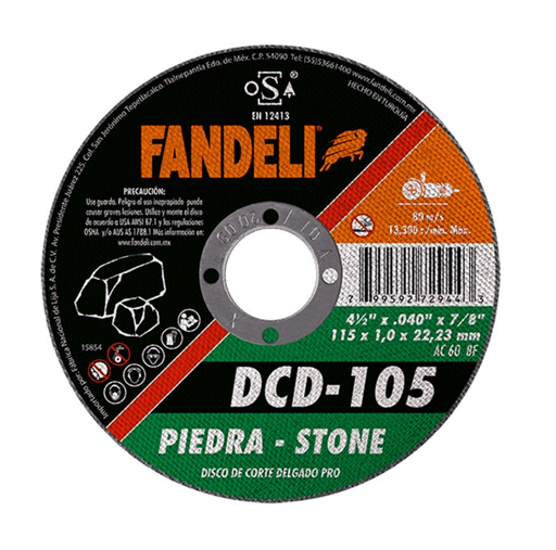[30DCD105] DISCO CORTE INOX. 7" X 1/16" T-41 PRO FANDELI DCD-105