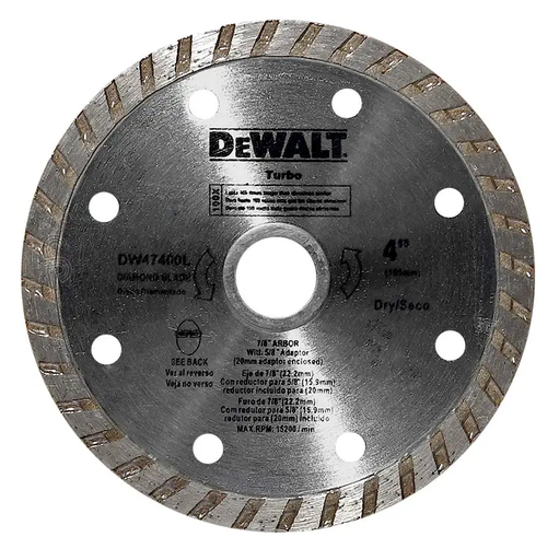 [4647400L] DISCO DIAMANTADO TURBO 4" DEWALT DW47400L