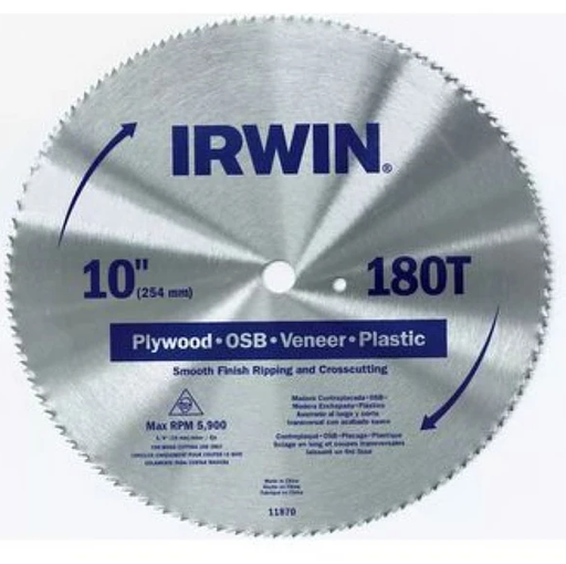 [4511870] DISCO SIERRA CIRCULAR MADERA 10" X 180D IRWIN 11870