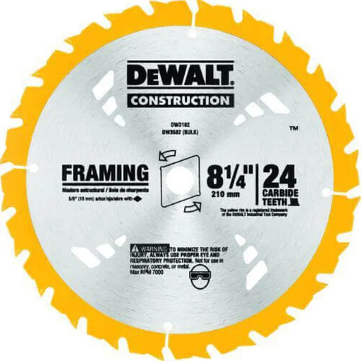 [30DSC3182] DISCO SIERRA CIRCULAR MADERA 8, 1/4" X 24D DEWALT DW3182