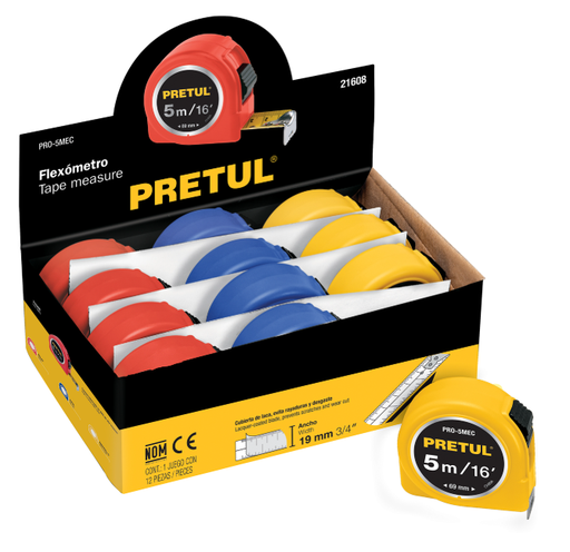 [4821608] FLEXOMETRO 5m PRETUL 21608 PRO-5MEC