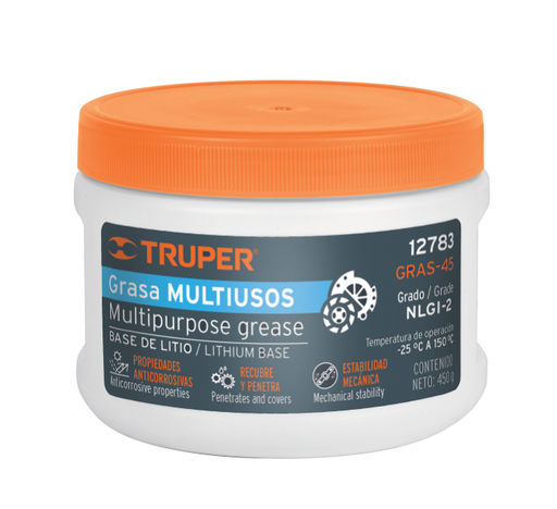[4812783] GRASA LUBRICANTE MULTIUSOS BASE LITIO 450g TRUPER 12783 GRAS-45