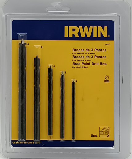 [451867] JUEGO Brocas MADERA 5 PZAS 4mm-10mm IRWIN 1867