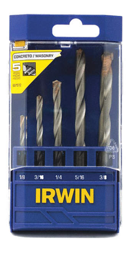 [45891512] JUEGO Brocas MURO 1/8"- 3/8" 5 PZAS IRWIN 891512