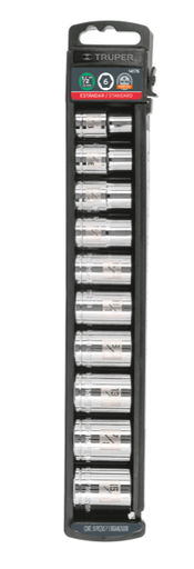 [4814176] JUEGO COPA CTE 1/2" PULGADAS 3/8"-15/16" 10 PZAS. TRUPER 14176 JD-1/2X10P