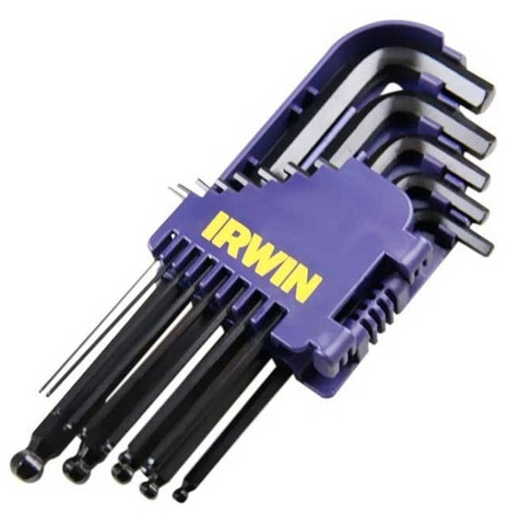 [4510754] JUEGO LLAVE ALLEN LARGA PTA RDA 0.05-3/8" 13 PZAS. PULGADAS INDIVID. IRWIN 10754