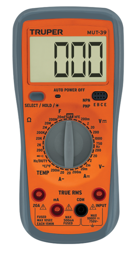 [4810402] MULTIMETRO DIGITAL PROFESIONAL CON RMS VERDADERO TRUPER 10402 MUT-39